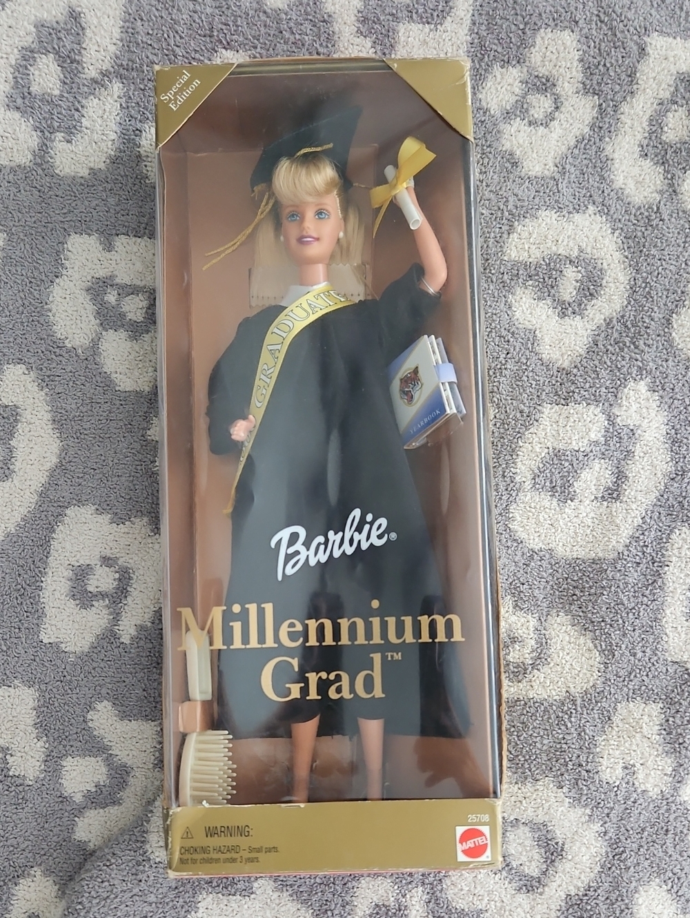 Barbie Millennium Grad Doll in Black Gown with Gold Sash Vintage 2000 NIB